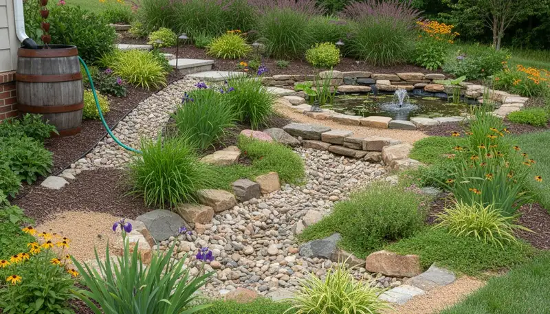 Eco-friendly rain garden and water management landscaping in Columbia, SC by Chop Chop Landscaping