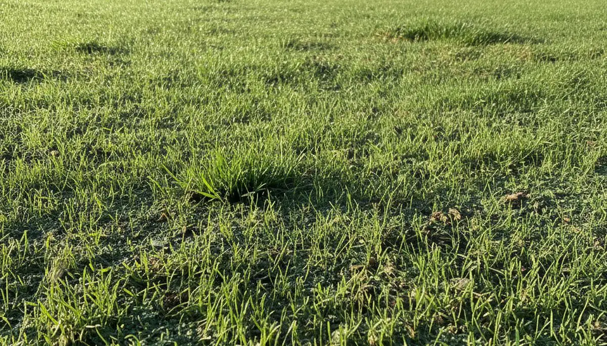 New grass seedlings emerging from hydroseeding application by landscaping experts in Columbia, SC