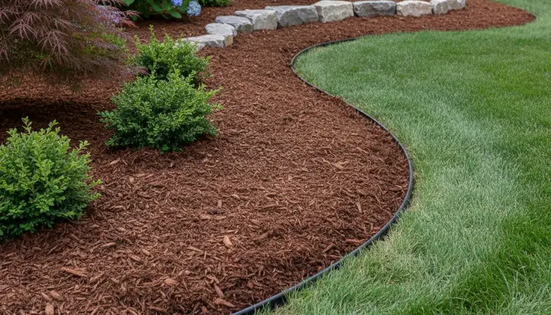 Fresh mulch and clean lawn edging by Chop Chop Landscaping in Columbia, SC for professional curb appeal