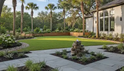 Columbia, SC landscaping crew providing professional lawn care for a residential property