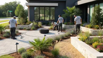Landscaping team providing lawn care services in Columbia, SC