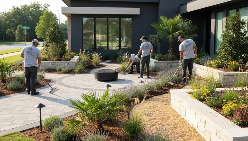 Landscaping team providing lawn care services in Columbia, SC
