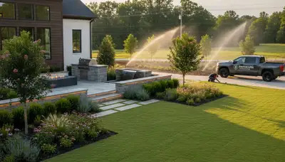 Landscaping service team in Columbia, SC providing professional lawn care and yard maintenance