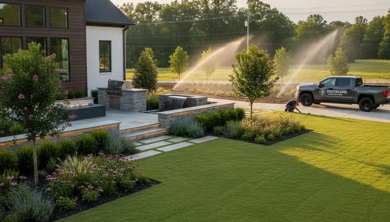 Landscaping service team in Columbia, SC providing professional lawn care and yard maintenance