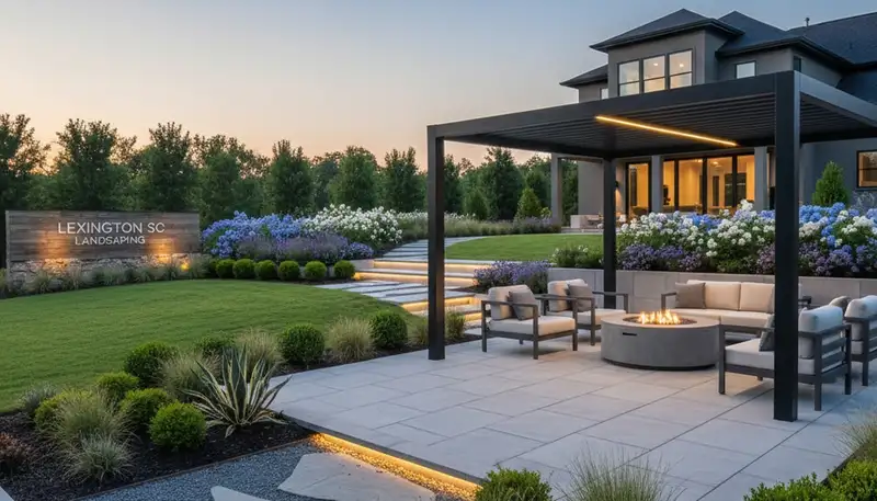 Landscaping crew providing lawn care services in Columbia, SC