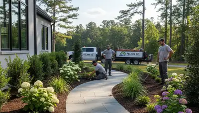 Landscaping team providing lawn care services in Columbia, SC