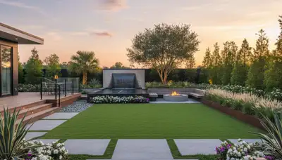 Columbia, SC landscaping service crew providing professional lawn care for a local home