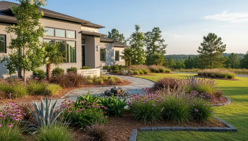 Landscaping crew providing lawn care service in Columbia, SC